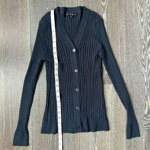Pierri New York Navy button down cardigan long sleeve sweater. Womens Medium - Picture 5 of 6
